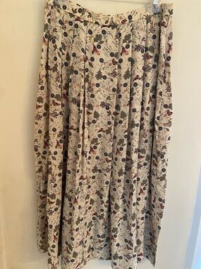 Horse Girl Equestrian theme Vintage  - Cream Women's silk midi pleated Skirt